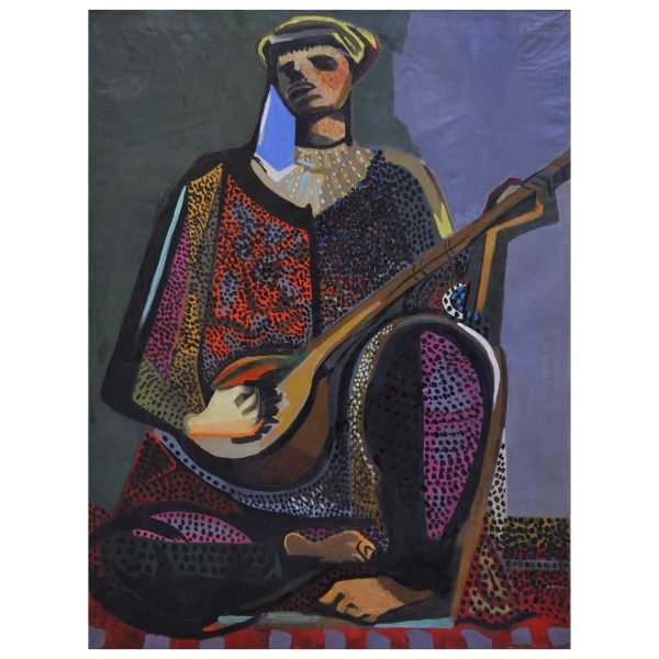 Bedri Rahmi Eyüboğlu (1911-1975) - Türk Ressam, Yazar, Şair - Tuval Üzerine Yağlıboya Tablo - "Ozan" - İmzalı (sağ üst) - 'Bedri Rahmi' - 122.00 x 92.00 cm