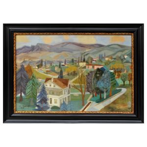 Cevat Dereli - (1900-1989) - Tuval Üzerine Yağlıboya Tablo - "Bursa" - İmzalı ve Tarihli (sol alt) - 'C. Dereli 957' (1957) - 75.00 x 110.00 cm