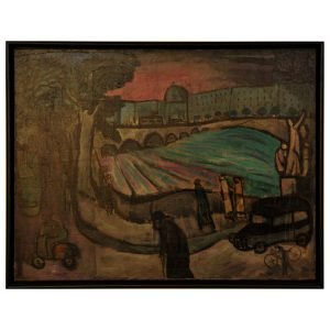 Dinçer Erimez (1932-) - Türk Ressam - Tuval Üzerine Yağlıboya Tablo - "Roma" - İmzalı (arkası) - 90.00 x 116.00 cm