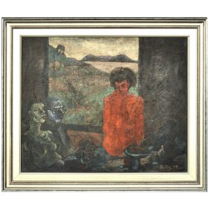 Halis Karakurt (1957-) Türk Ressam - Tuval Üzeri Yağlıboya Tablo - "Kompozisyon" - İmzalı ve Tarihli 'Halis 98' - 51.00 x 61.00 cm