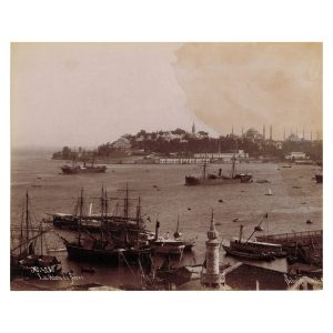 Sebah Joaillier Tophane'den Sarayburnu Fotoğrafı - Albümin Baskı Fotoğraf - 1880'li yıllar - Negatiften İmzalı - 27 x 21 cm