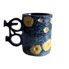 Stardust Ceramics - Van Gogh On Bike - Decorative Ceramic Mug - Edisyon 1/1 - Tamamı El Yapımı Seramik Dekoratif Ürün - Parlak Sır Yüzey - D: 7 - H: 9 cm -1-