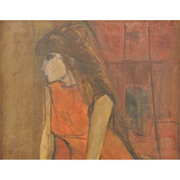 Mustafa Ayaz (1938-) - "Bayburtlu Zeynep" - İmzalı ve Tarihli (sağ alt) 'm. ayaz 67' - Tuval Üzerine Yağlıboya - 79.00 x 57.00 cm -3-